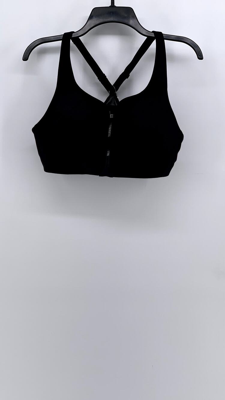 ATHLETA Women's Black Advance Zip Front Active Bra SZ 38B